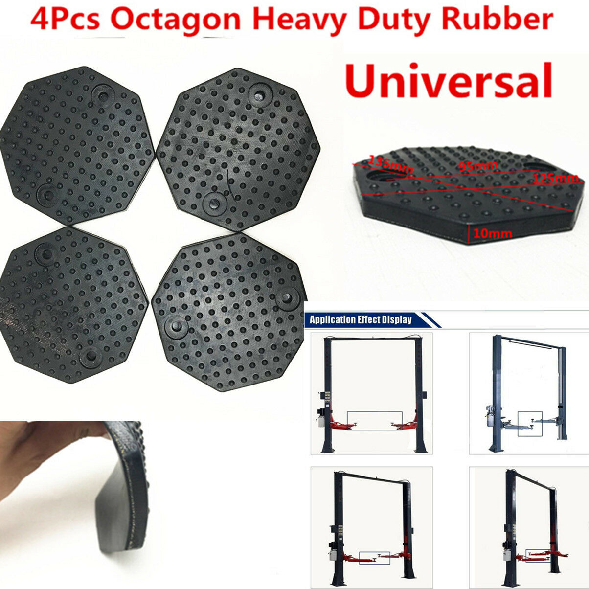 4X Rubber Arm Pads lift pad Rubber Arm Pad fit For Auto Lift Car Truck Hoist