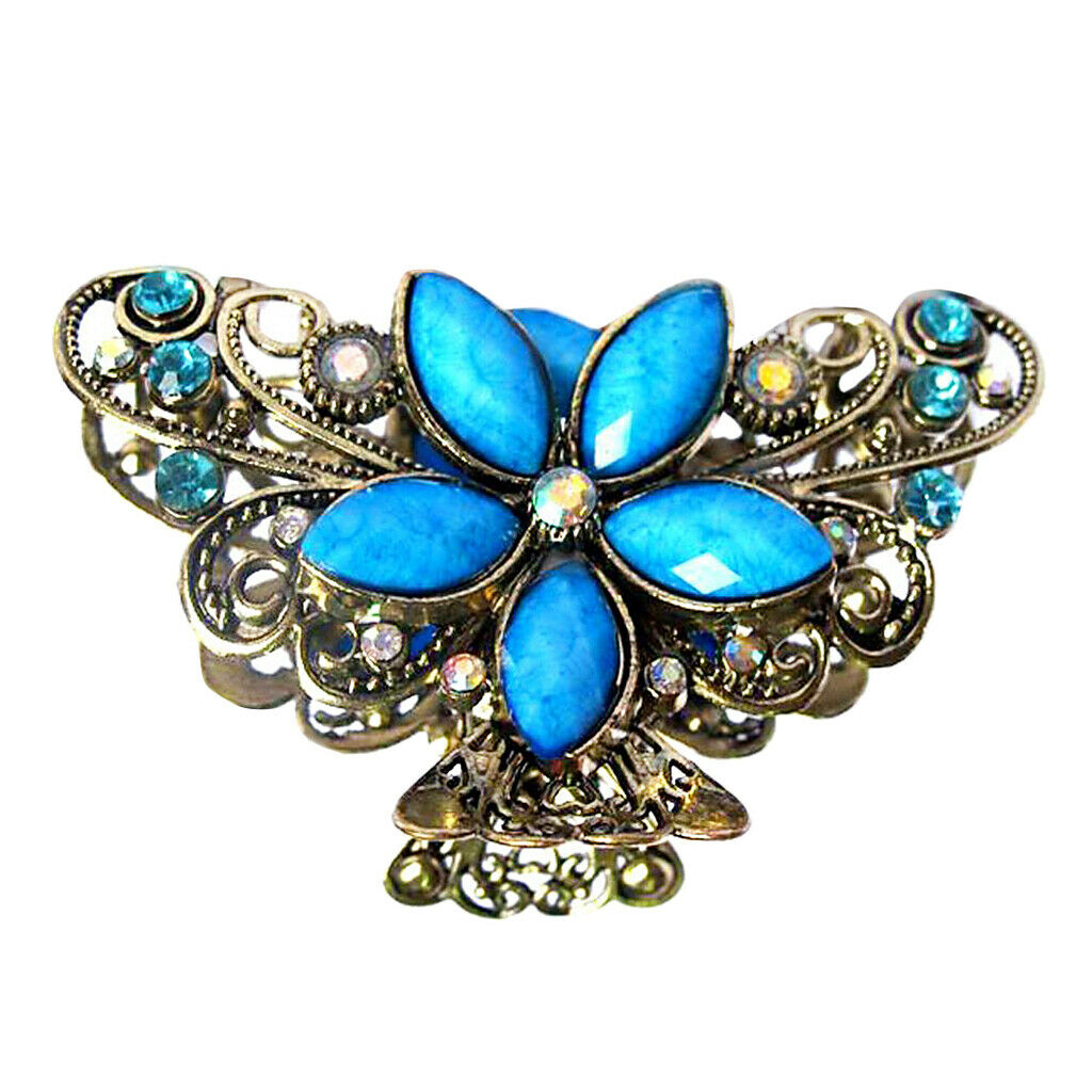 5Pieces Lady Rhinestone Butterfly Flower Hair Grip Claw Headwear Clamp Clips