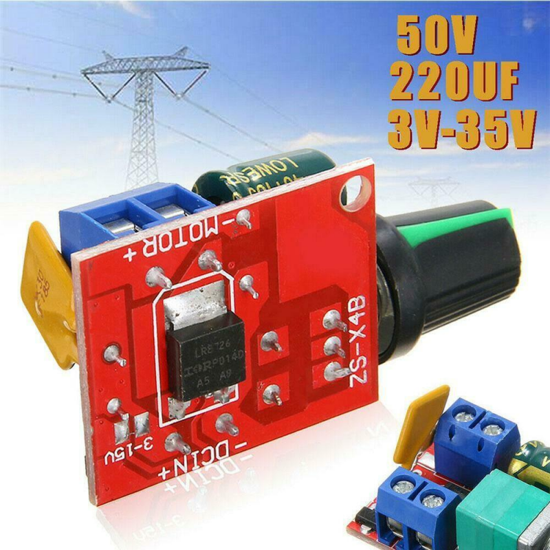 3~35V 12V 24V Led Fan Dimmer 5A Pwm Dc Motor Speed Controller Adjustable Switch