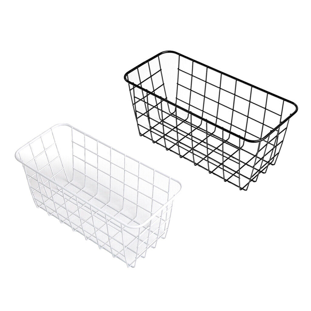 2Pieces Wall Mounted Wire Bathroom Towels Basket Storage Basket For Kitchen