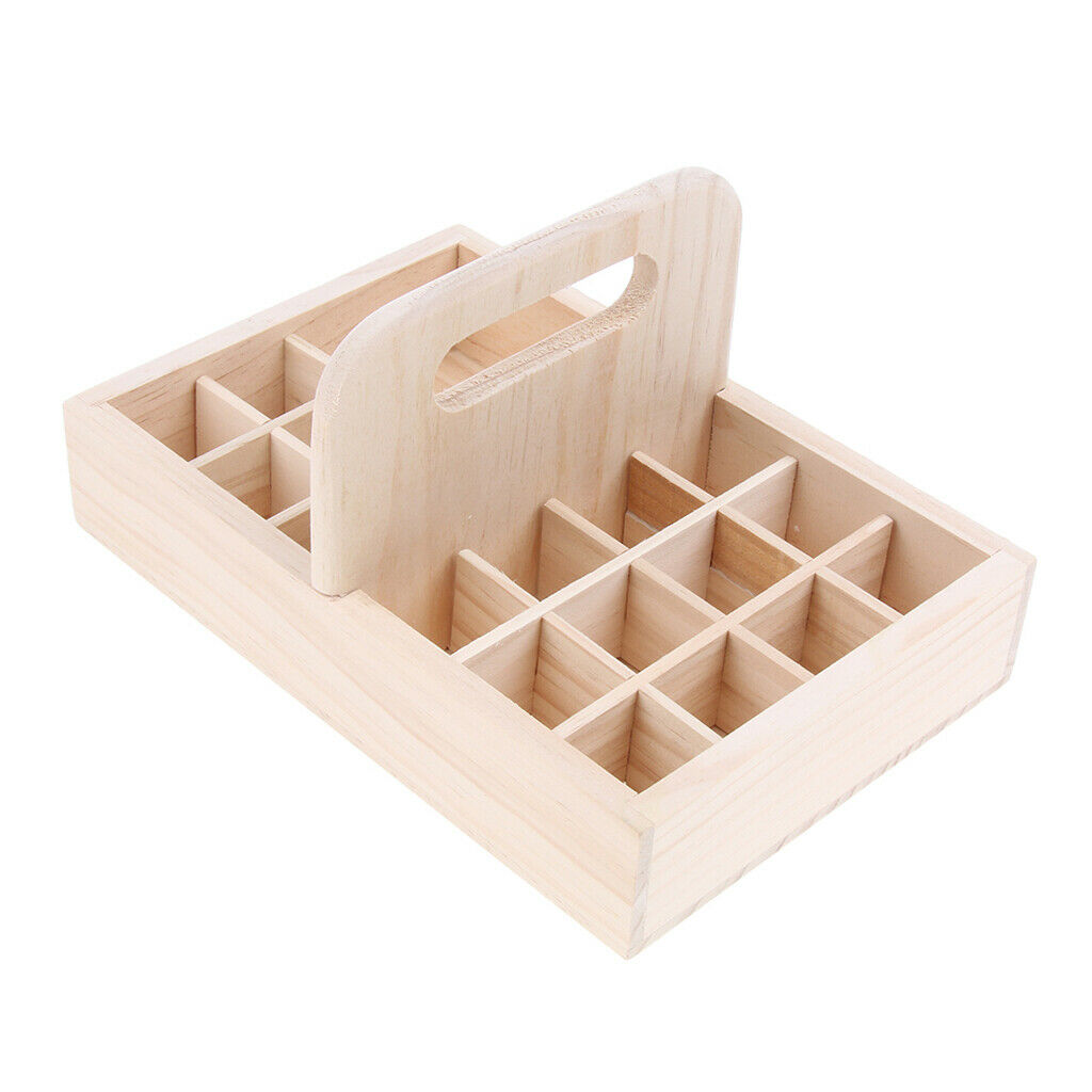 21Slot Wood Essential Oil Displaying Storage Organizer Rack Hold 15ml Bottle