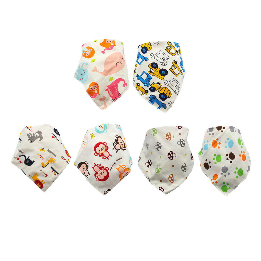 2pcs Lovely Soft Cotton Triangle Baby Bibs Burp Cloths Bibs for Boys Scarf