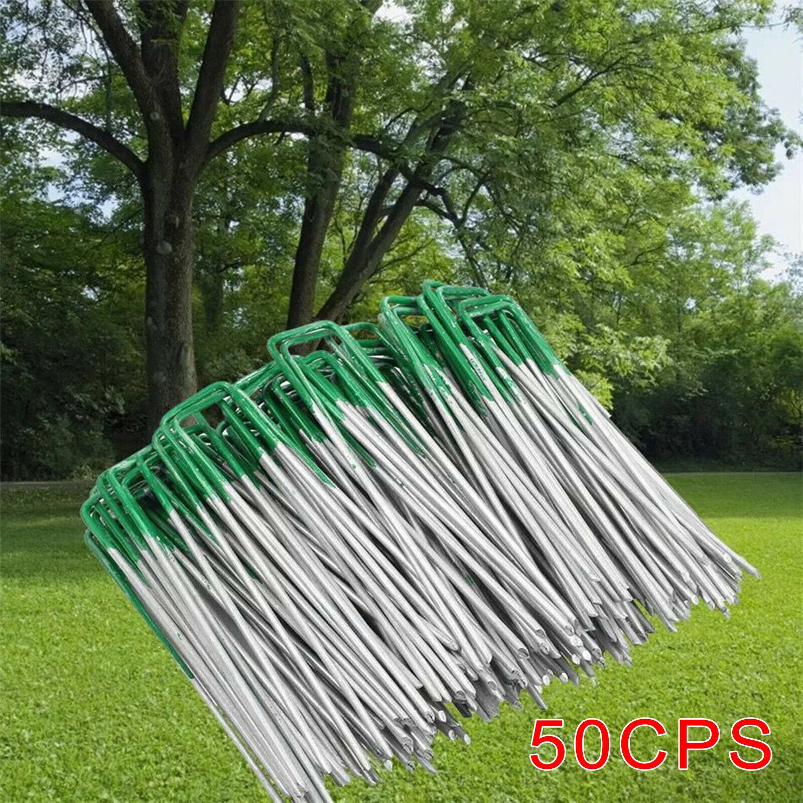 50Pieces U-Type Ground Nails Insert Tent Turf Stakes Fixing Tools Rust Proof