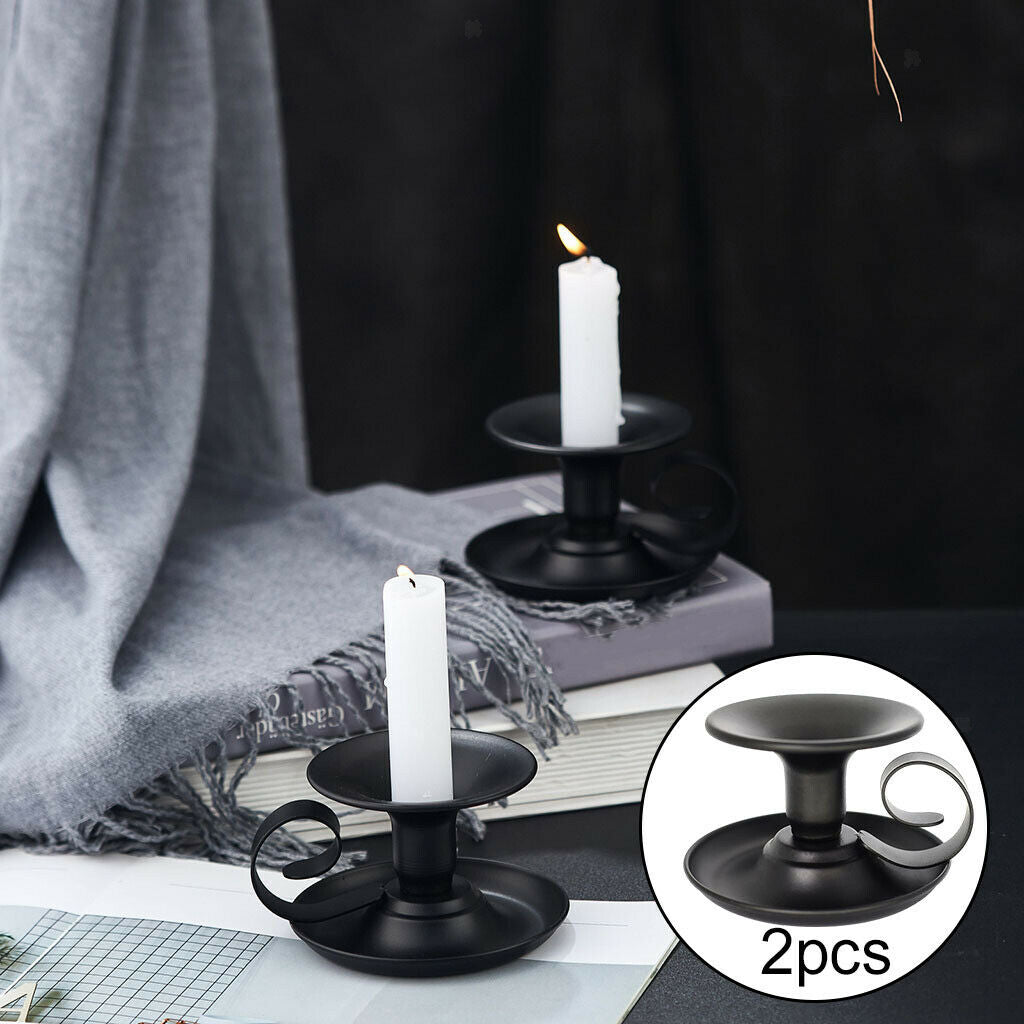 2Pcs Candle Holder Metal Candlestick Holders for Desktop Wedding Ornament
