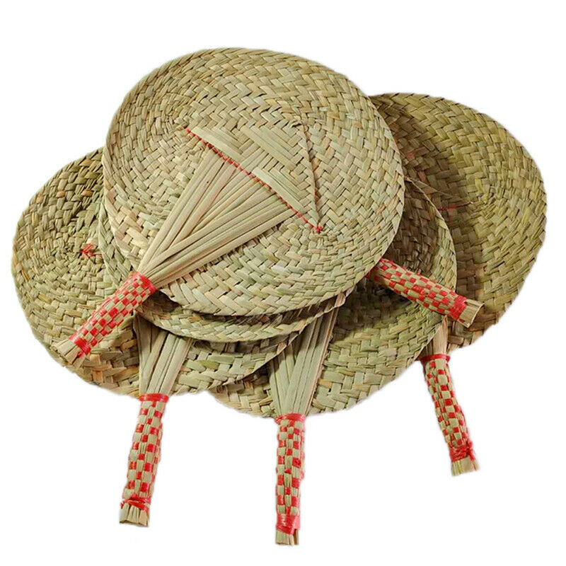 Chinese Style Handmade Straw Fan Hand-woven Palm Woven Fan Hand F VPC Ad