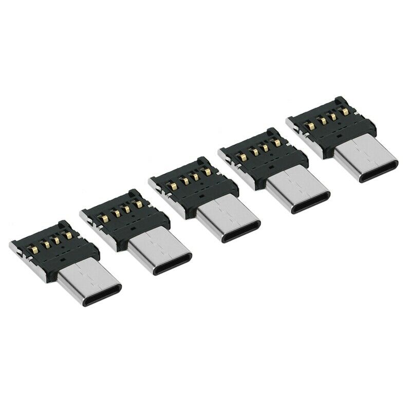 5pcs Ultra Mini Type-C USB-C to USB 2.0 OTG Adapter for Cell Phone Tablet & USH7