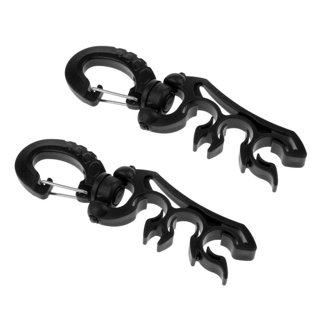 2Pcs/Pack Black Scuba Diving Triple Hose Holder, Regulator Octopus 3 Hoses