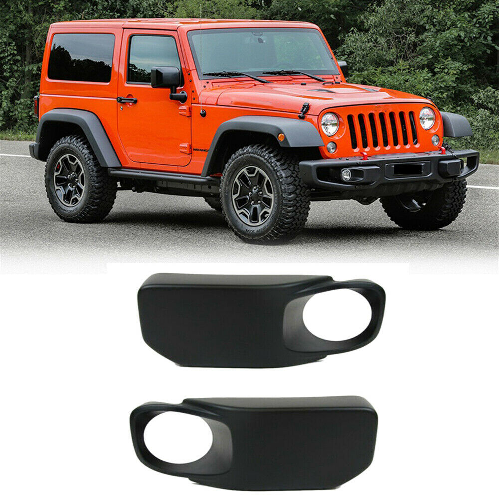 For 2013-2017 JEEP Wrangler Front Bumper Fog Light Lamp Bezel Covers 68231963AA