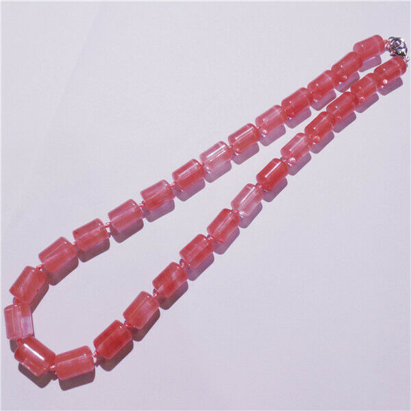 1 Strand 13x10mm Women Red Cherry Quartz Cylinder Beads Handmade Necklace HH9259