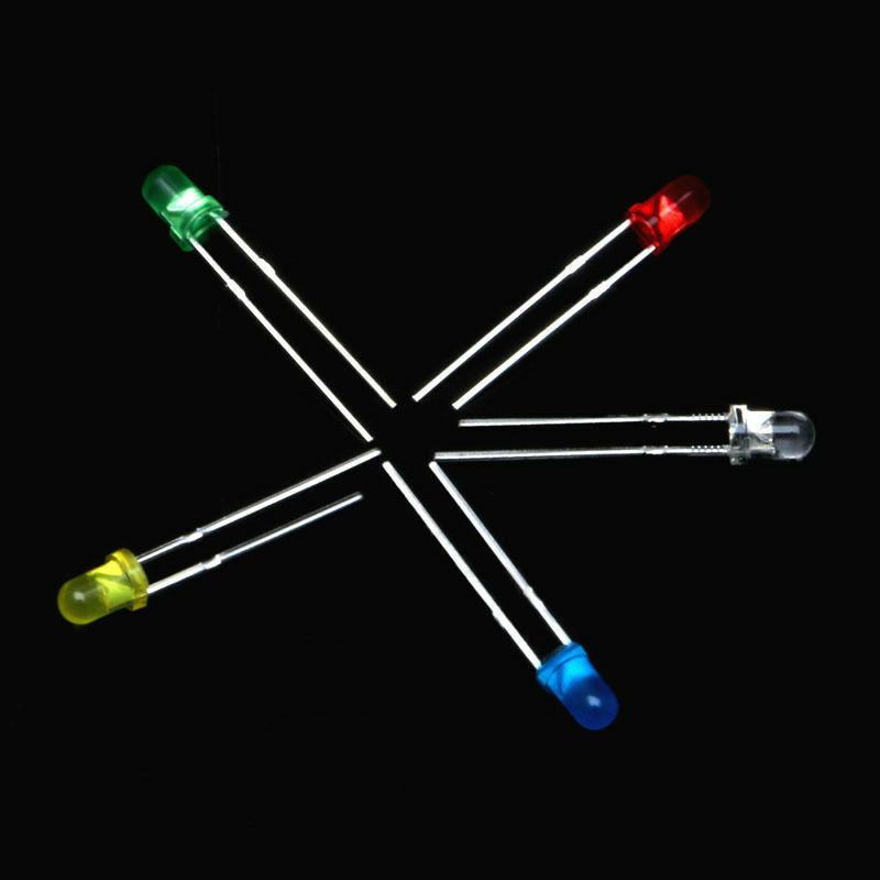 500Pcs 3mm Bright LED Lights Assortment Emitting Diodes Component Kit