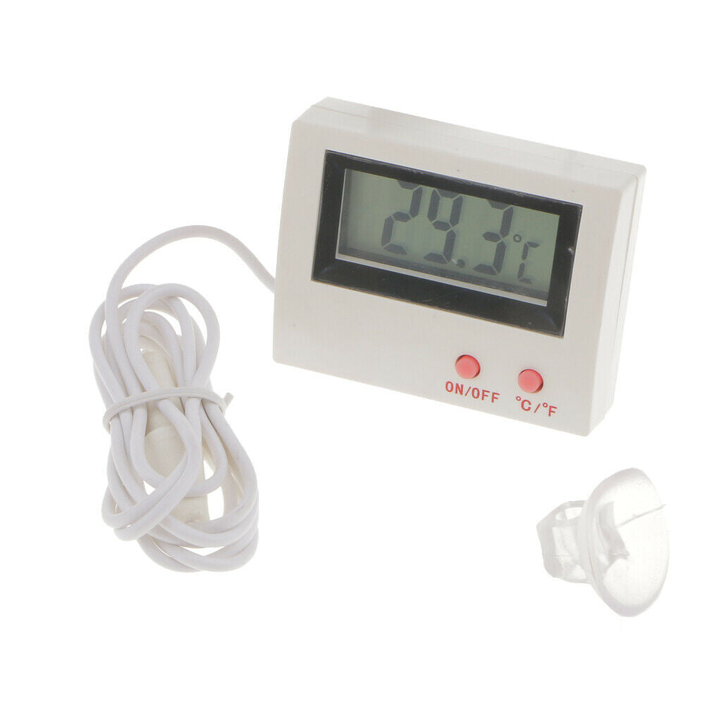 External Mini LCD Thermometer Temperature Metal Sensor Aquarium Refrigerator