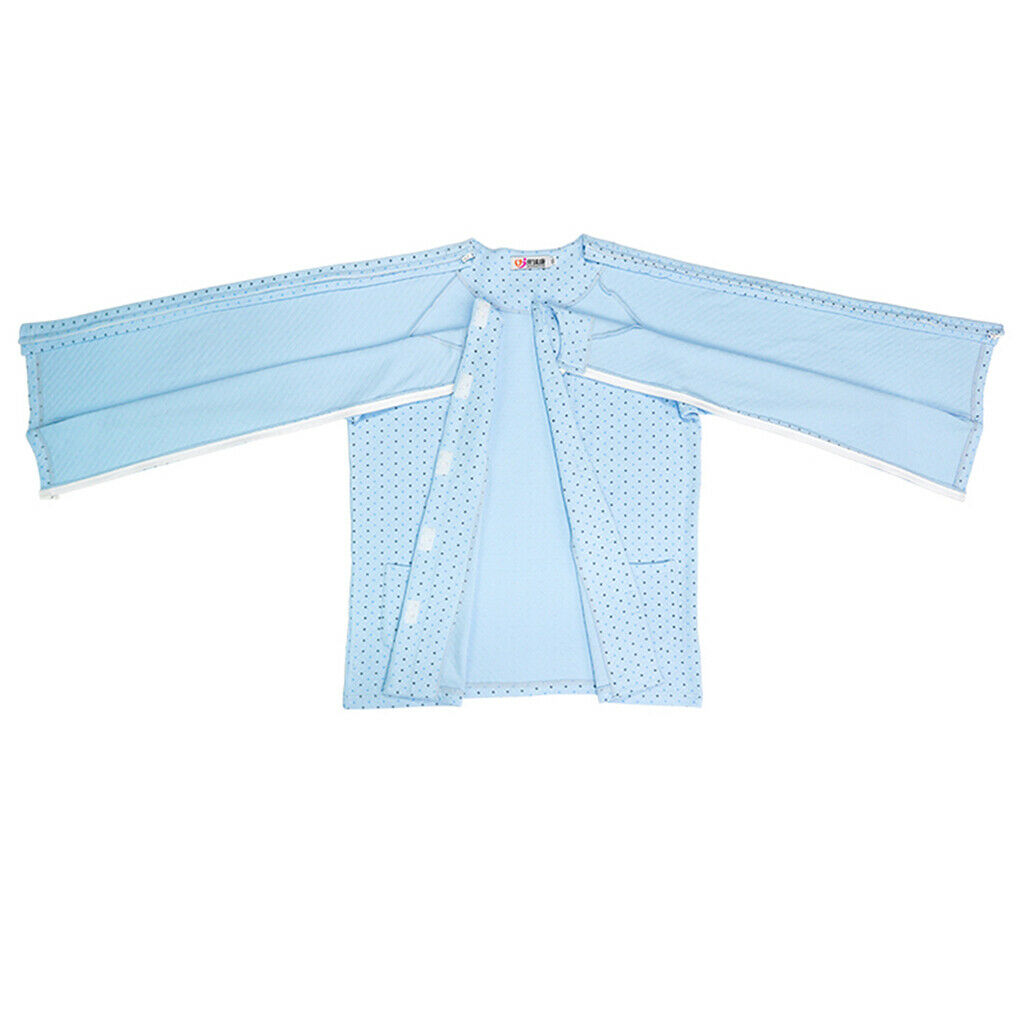 Cotton Detachable Patient Pajamas Home Care  Nursing Clothes L