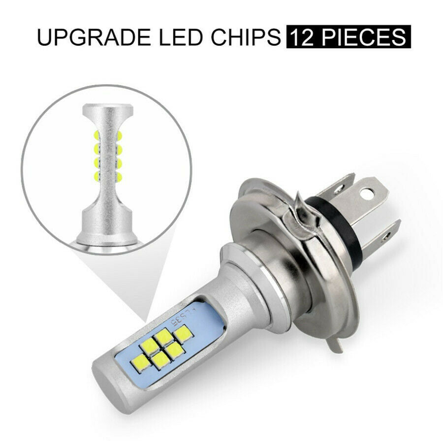 36W H4 12 SMD Hi/ Lo Beam Headlight for Motorcycle Scooter car Plug & Play