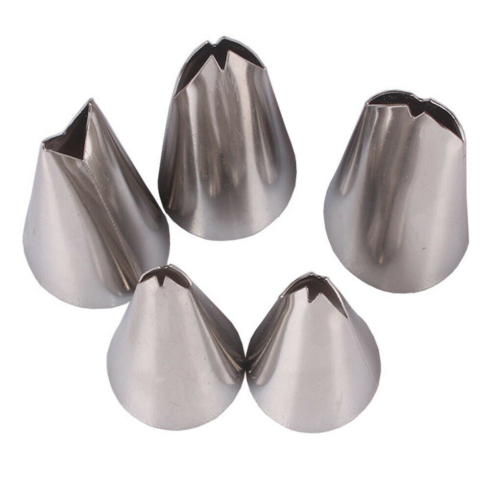 5 Pcs Set Leaves Nozzles Stainless Steel Icing Piping Nozzles Tips Pastry Tips