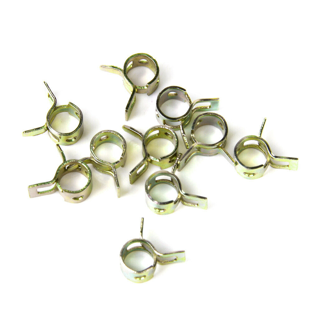 10 Pieces Spring Clips Fuel Hose Line Water Pipe Air Tube Clamps Fasteners