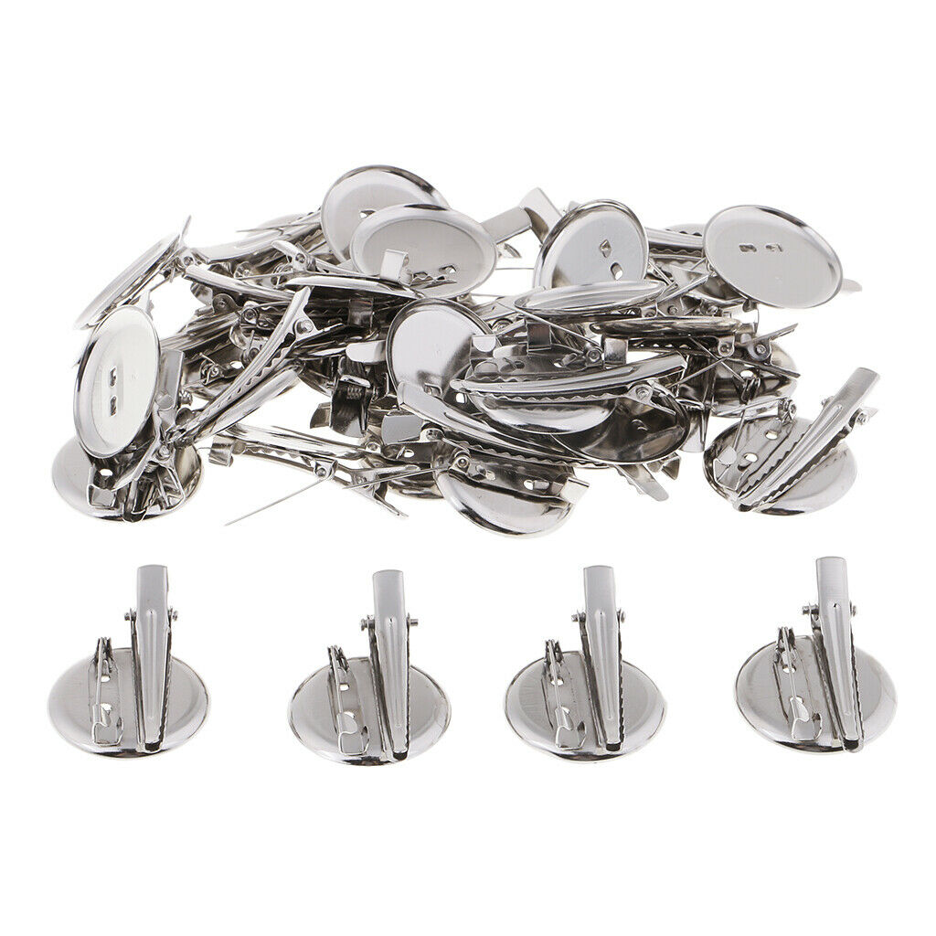 30 Cabochon Base Tray Blank Setting Hair Clip DIY Jewelry Findings 30mm Dia