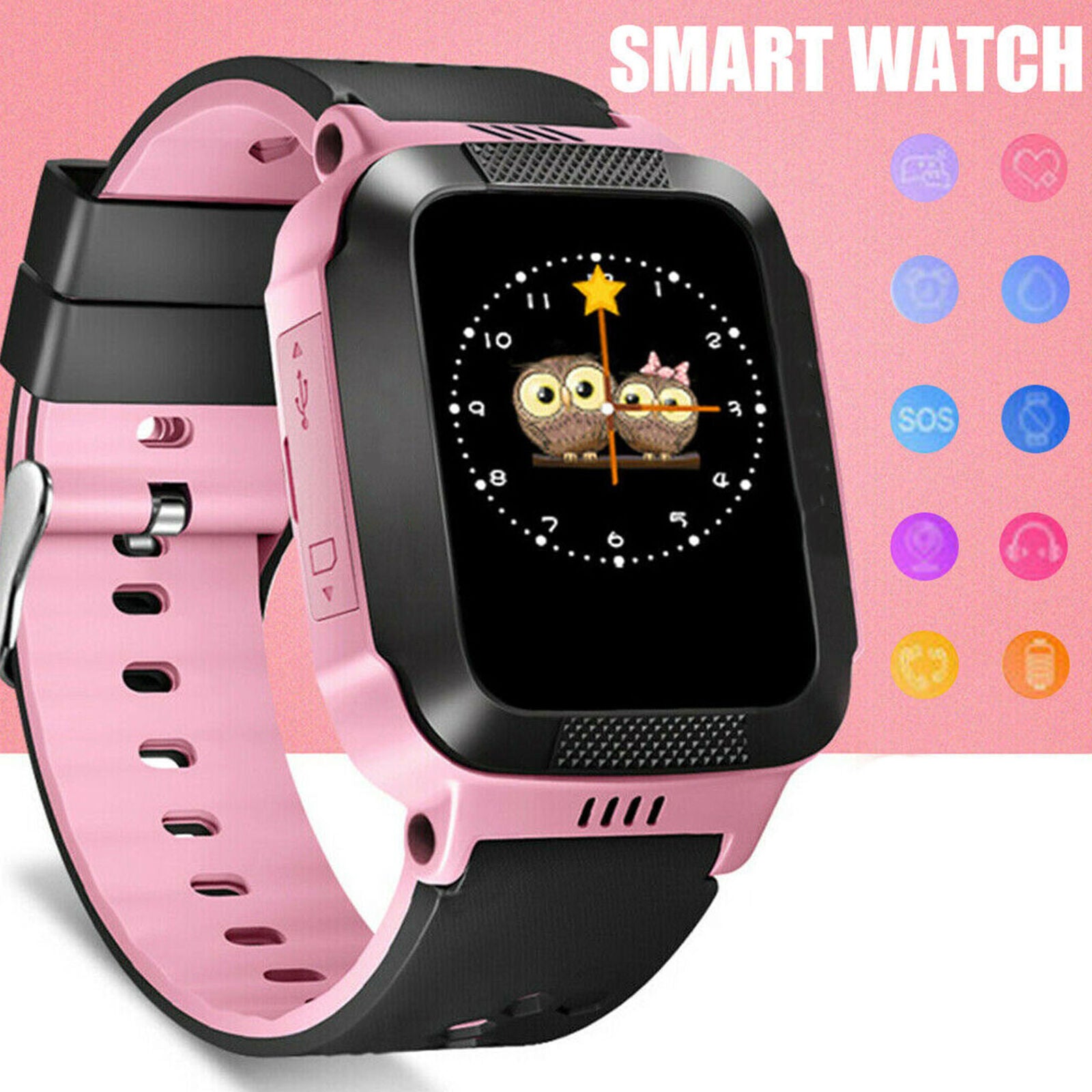 Fitness Kids Children Smart Watch Camera Locator SOS Tracker/SIM Card Slot