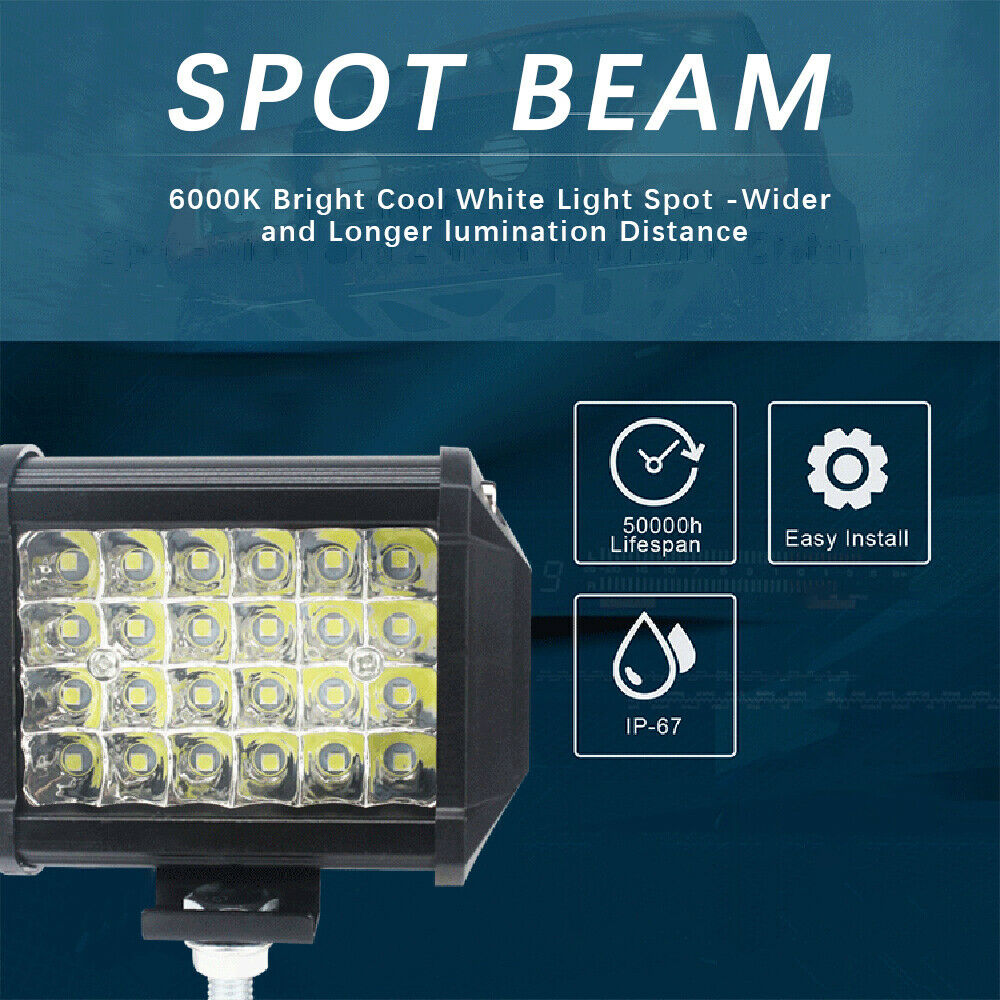 LED Work Light IP67 Flood Spot Driving Lamp Offroad Car Truck SUV Boat 12V 24V