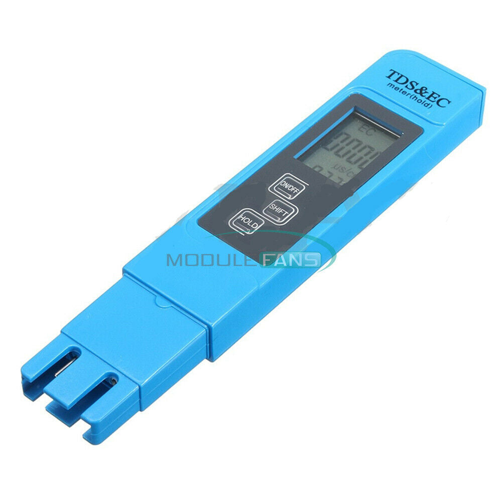 EC-1 Blue Water Quality Test Meter Digital Tool TDS & EC Temperature 0-9990 ppm