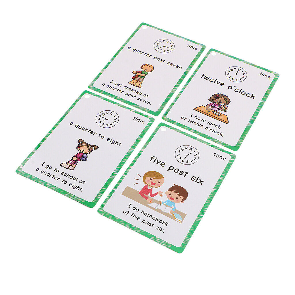 Preschool Education Word Flash Time Phrase Card 19pcs - Time Expression 19