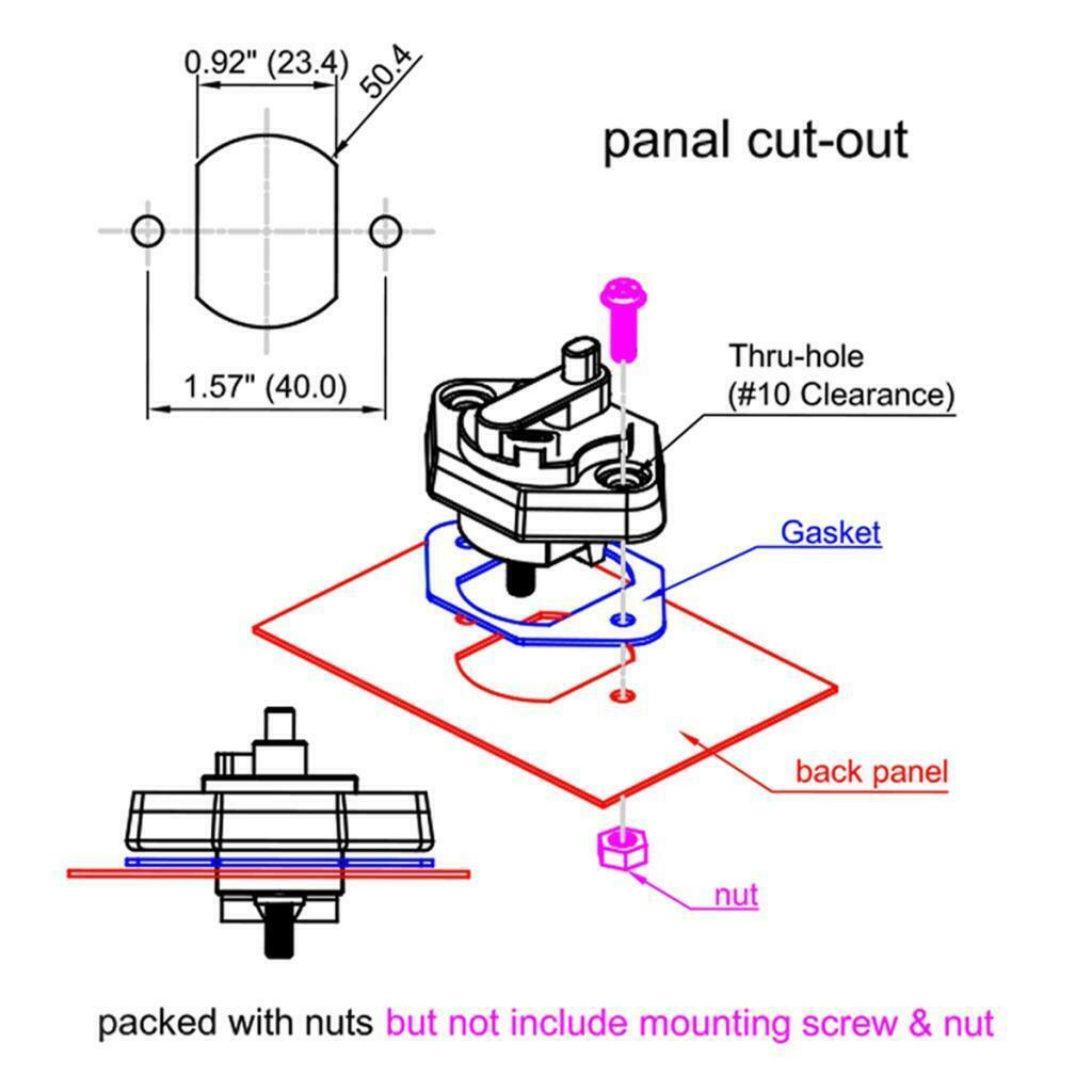 12v In-Line Rv Auto Circuit Breaker Manual Reset Fuse Holder - 20A