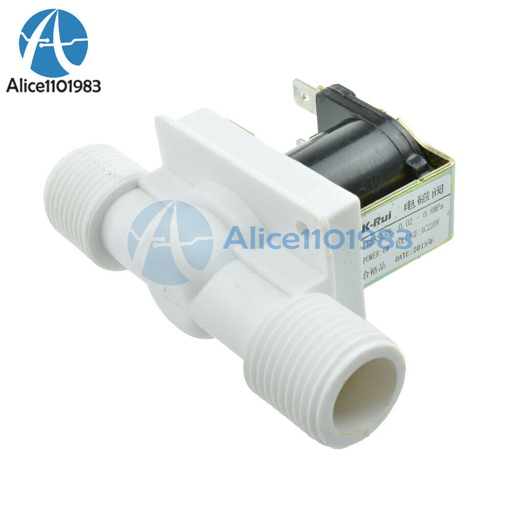 Magnetic N/C Electric Solenoid Valve Water Air Inlet Flow Switch 1/2" N/C AC220V