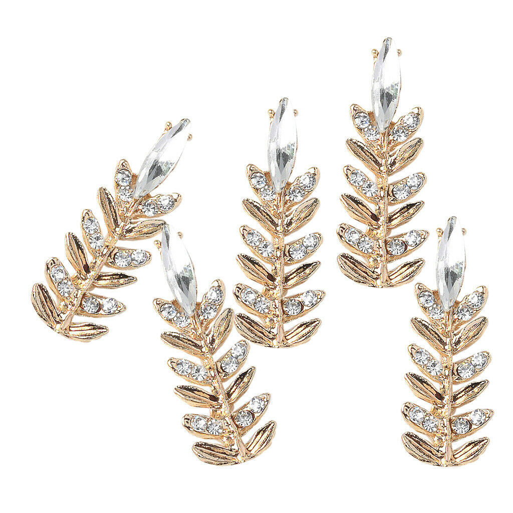 5Pc Women Crystal Pin Brooch Rhinestone Flatback Buttons Jewelry Decor Gifts