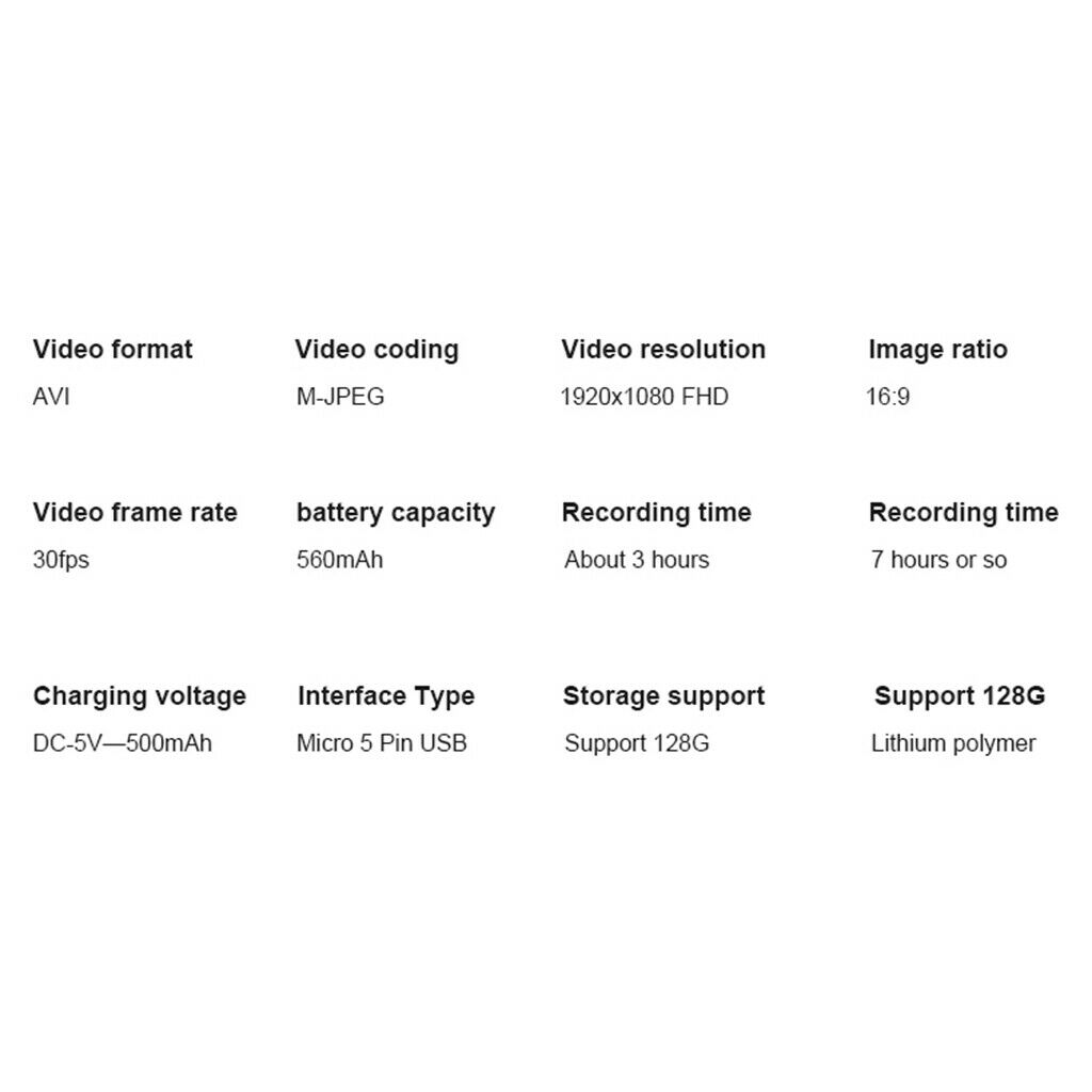 Body Camera 1080P Police Video Recorder Wearable Portable Security Cam Webcam