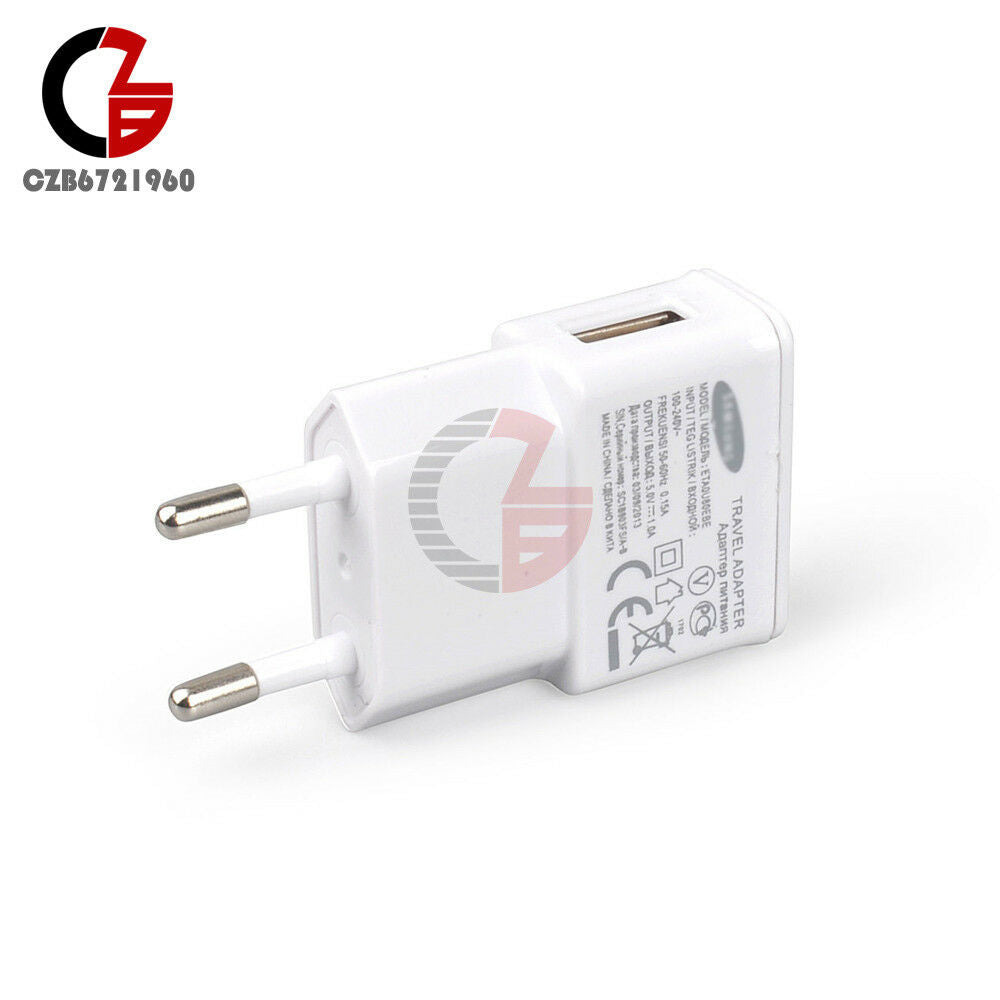 White 5V 2A USB EU Plug 1 Port Wall Charger Charging Travel Power Adapter