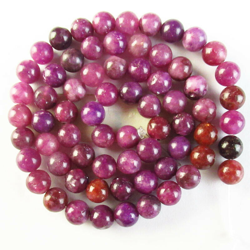 One Strand 6mm Natural Purple Lepidolite Round Ball Loose Bead 15.5 inch A-320TZ