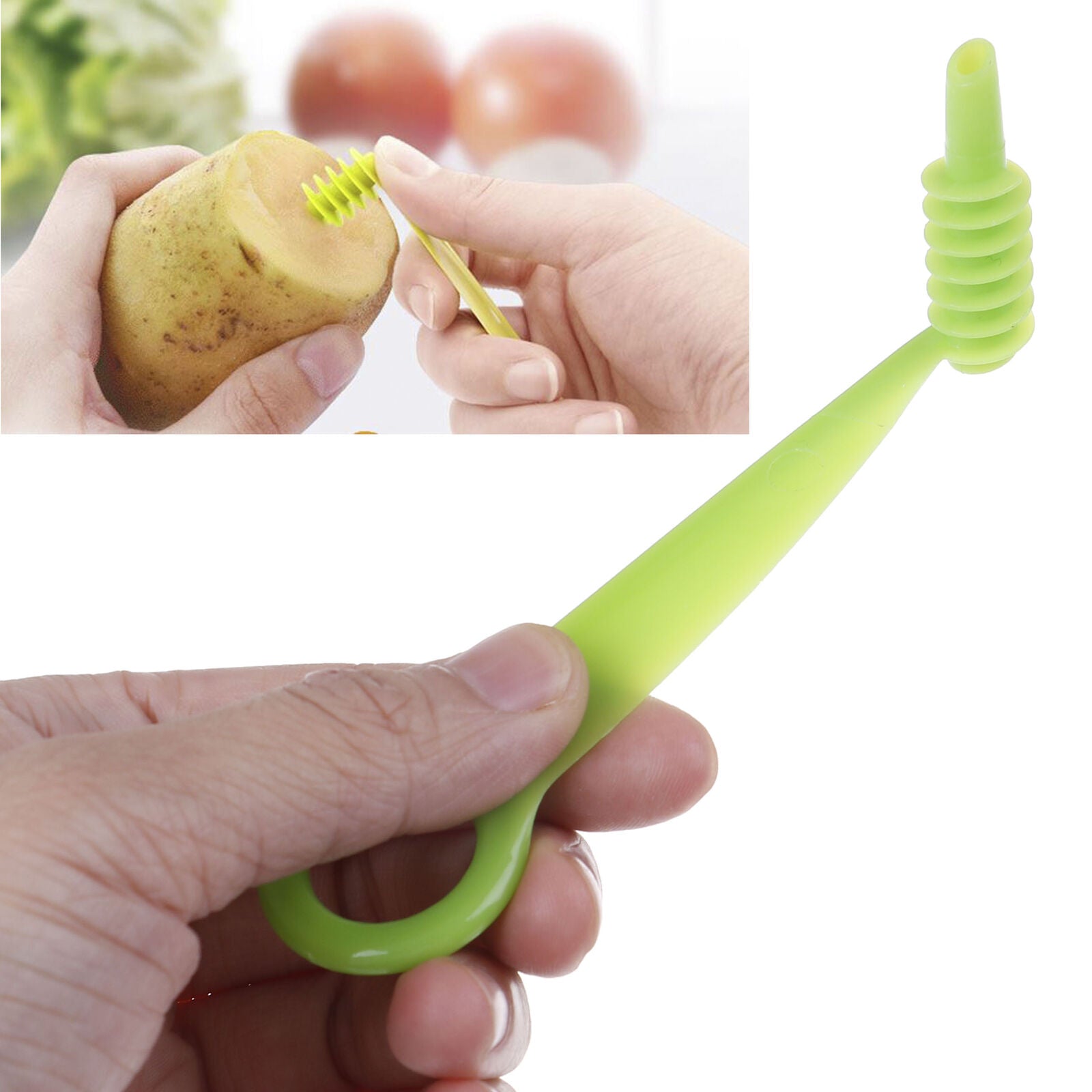 1PC Potato Tower Spiral Manual Vegetable Screw Plastic Cutter  Rotate Sli.l8