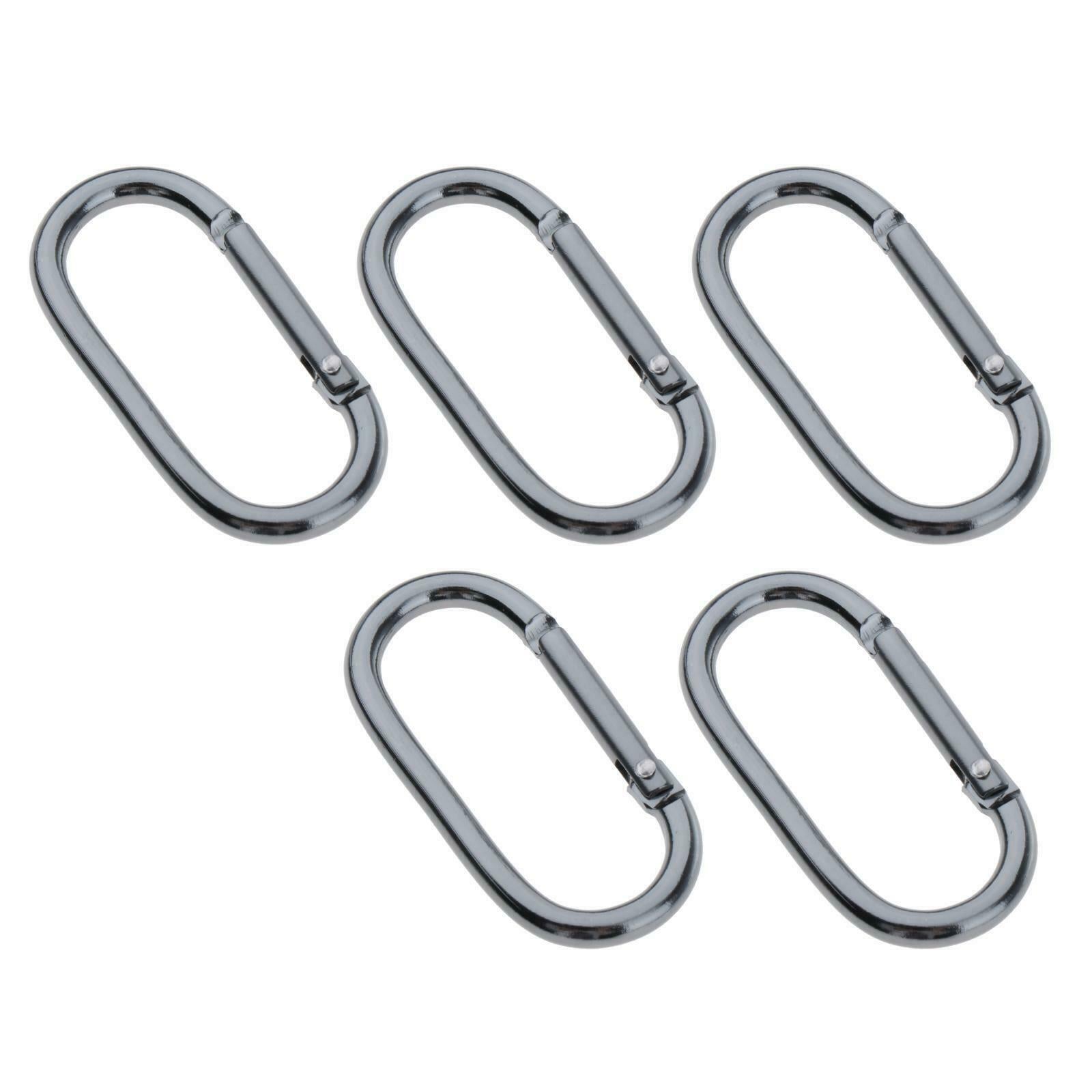 5PCS Aluminum Alloy Carabiner Buckle Set, Durable Key Ring Keychain Clip, Spring