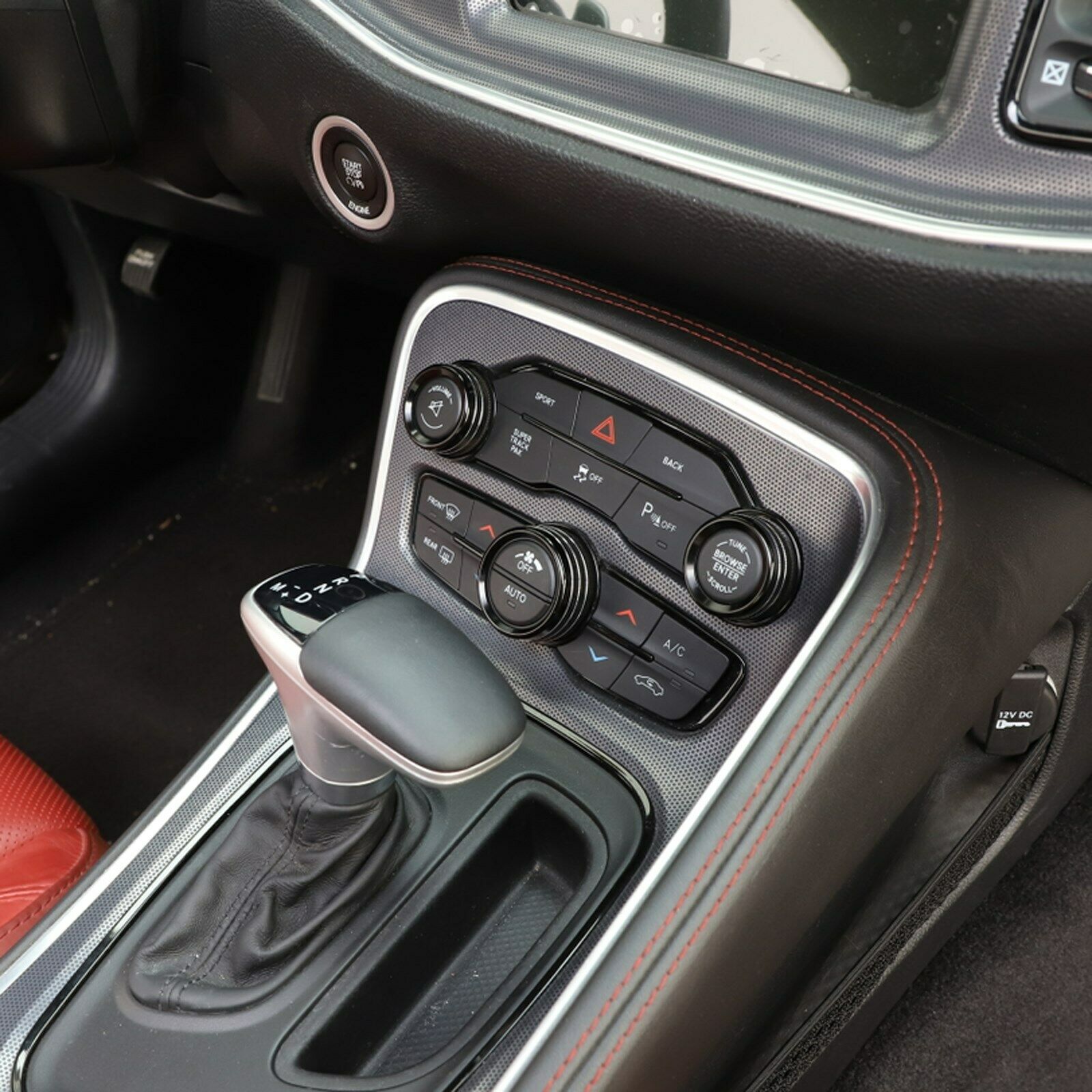 3PCS Air  Audio Switch Knob Trim Ring For RAM 12-17 Charger 15+ BLK CN