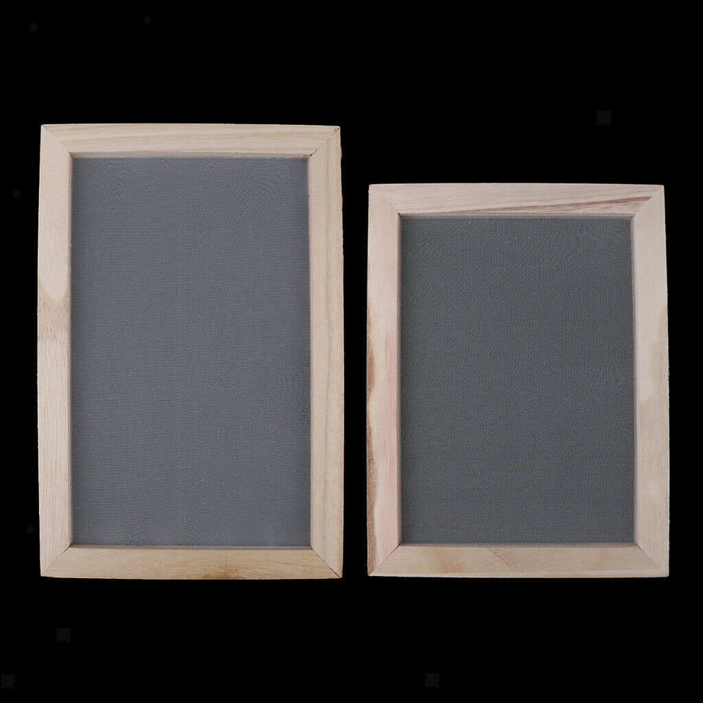 2pcs Traditional Wooden Paper Making Mould Frame Screen for Paper Craft Making