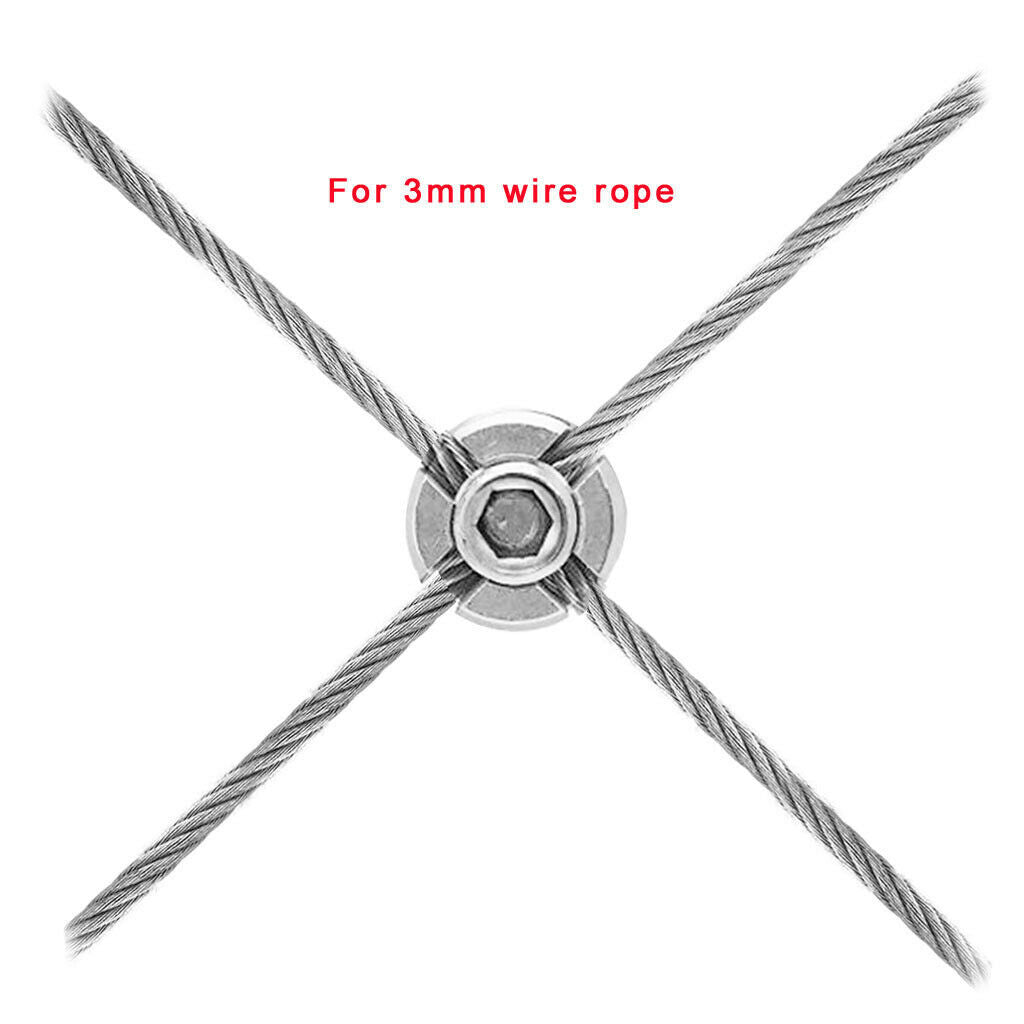 8 Pieces Stainless Steel 316 Marine Grade 3mm Wire Rope Trellis Cross Clips
