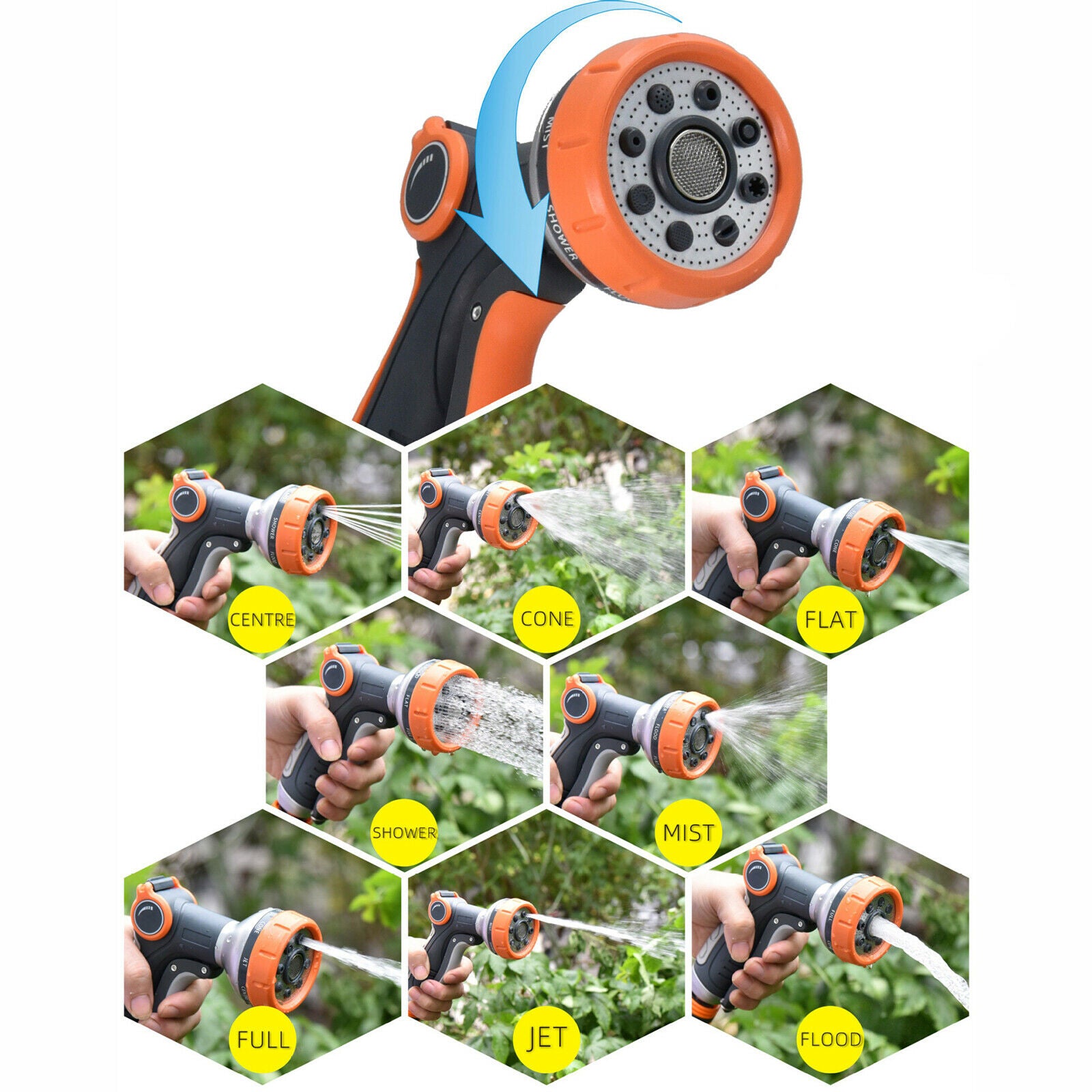 High-Pressure Sprayer Nozzle Hose Gun Adjustable Cleaning Soap Water Gun
