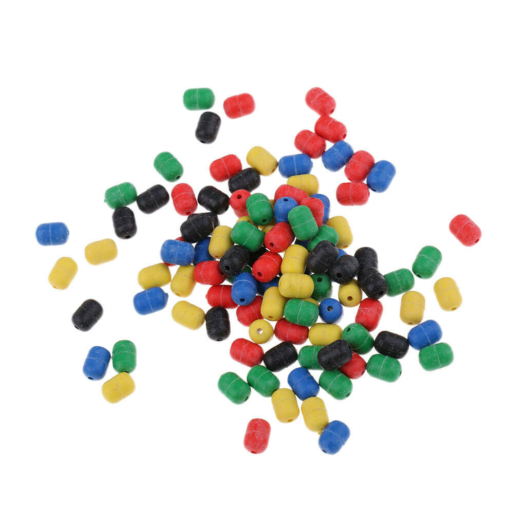 100Pcs Colorful Buffer Beads Rubber Shock Rig Beads Cylinder Carp Fishing Float