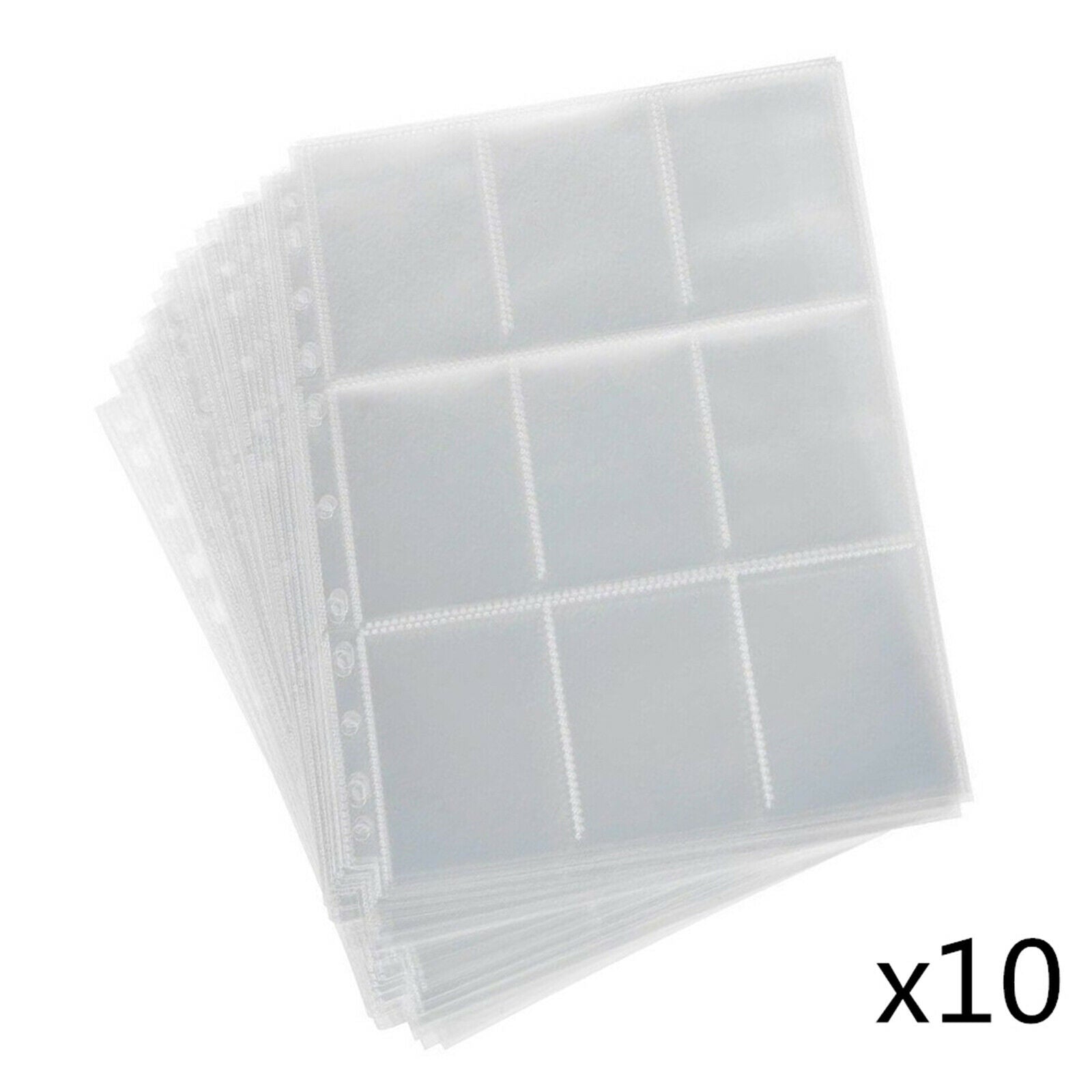 10 Pack 9 Pocket Pages Protectors Coupon Pages for Baseball Cards Game Cards