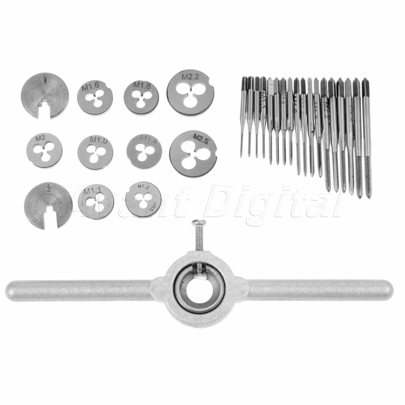 M1-M2.5 Metric Thread Screw Tap Threading Die & Wrench Metalworking Tool 1 set