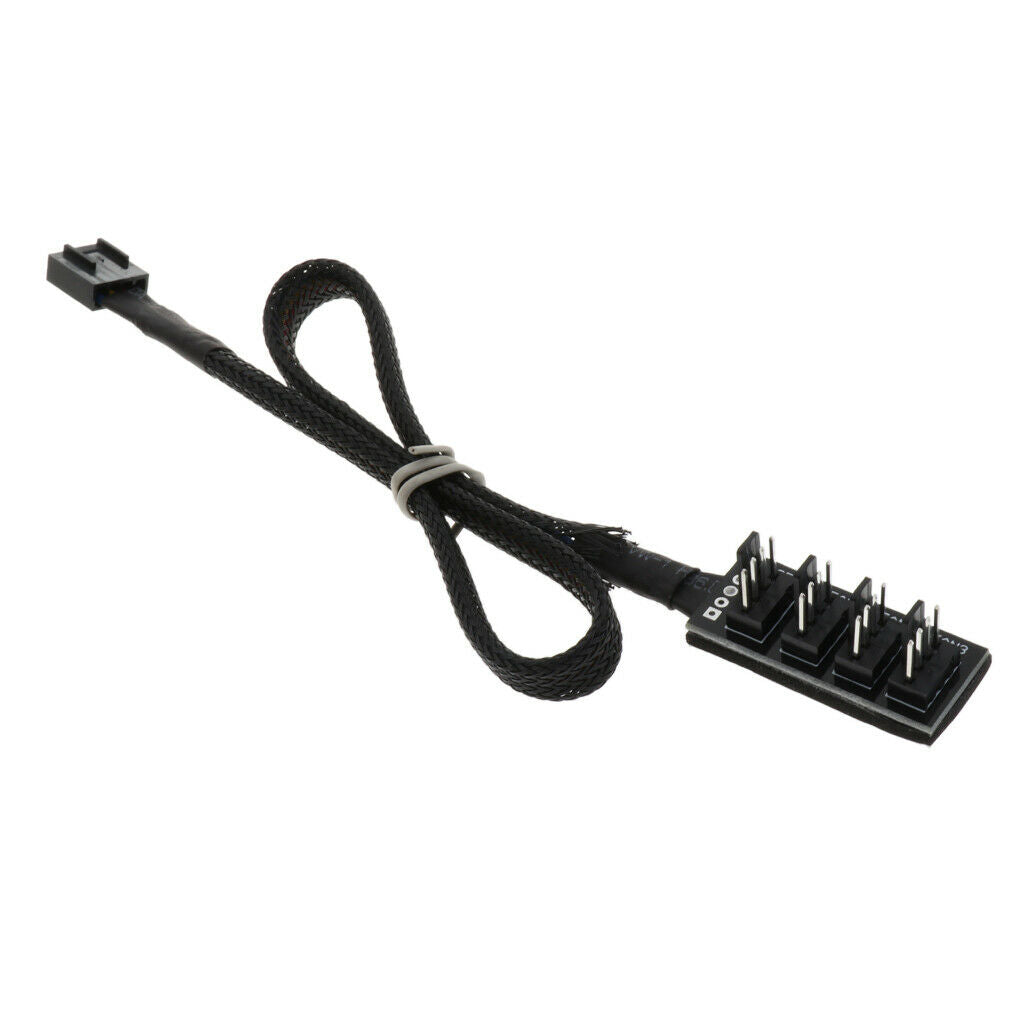 PC Cooler Fan Power 1Female to 4Male 3Pin/4Pin Socket Fan Hub Splitter Cable