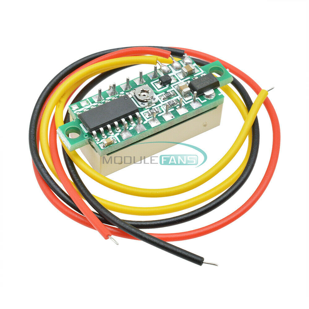 Blue 0.28" LED DC 0-100V Voltmeter Digital Display Voltage 3-wire 12V 24V
