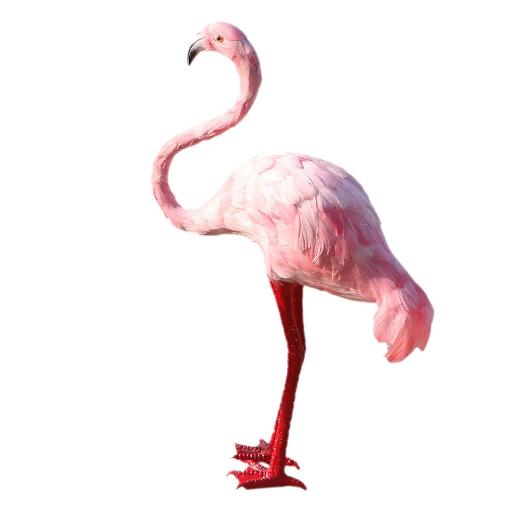 Artificial Feathered Looking Up Flamingo Lawn Garden Ornament Decor Pink