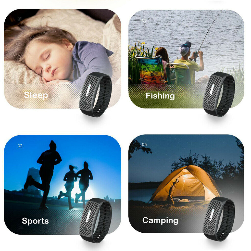 2x Ultrasonic Mosquito Repellent Bracelet Waterproof 150H Battery Life