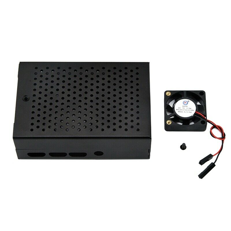 for Raspberry Pi 4B Aluminum Metal Case with Cooling Fan Porous Radiator forK7R7