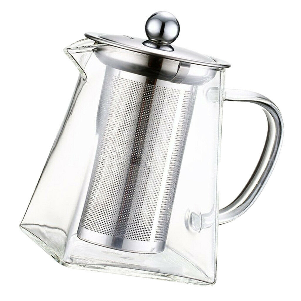 2x Glass Tea Pot With Removable Infuser,