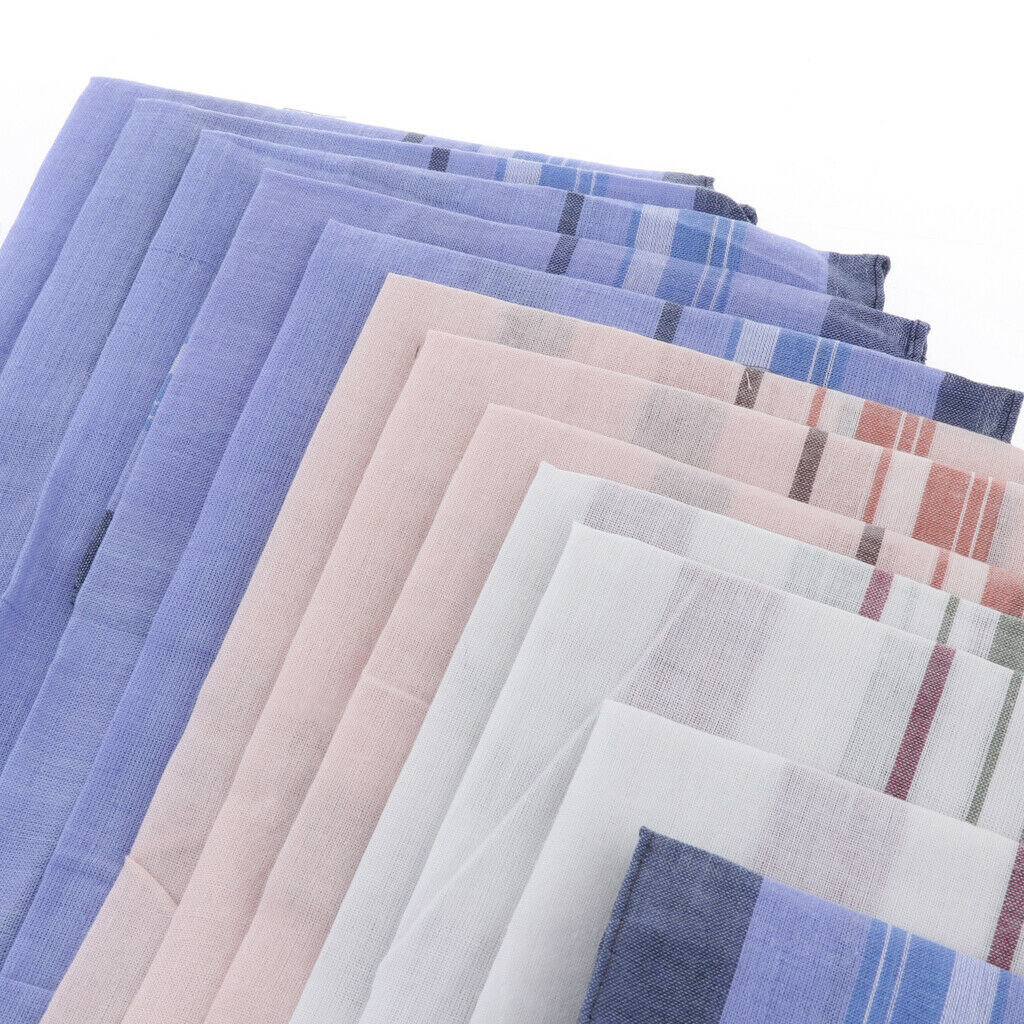 24pcs Tartan Handkerchiefs Plaid Hanky Casual Formal Pocket Square Assorted