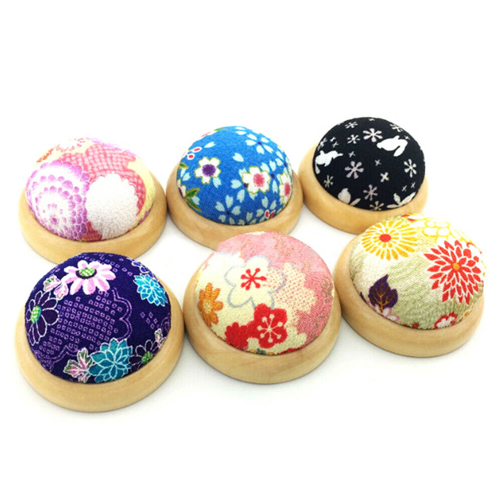 Wood base needle pin cushion pillow needles holder sewing craftstitchneed.l8