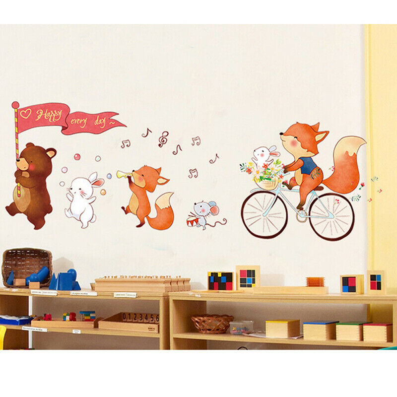Cute cartoon animal wall stickers baby room kindergarten classroom decora.l8
