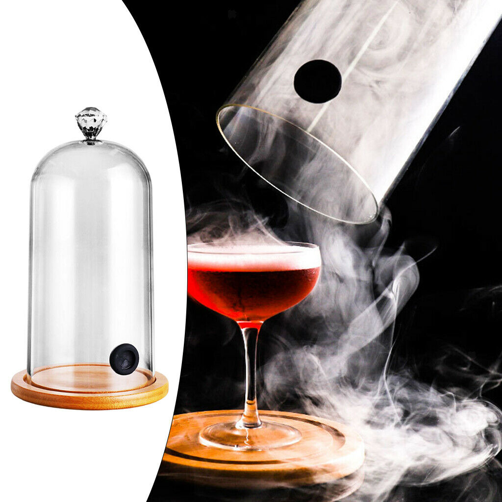 Plastic Smoke Hood Dome Cover for Cocktail Food Cake Bartending Accessory