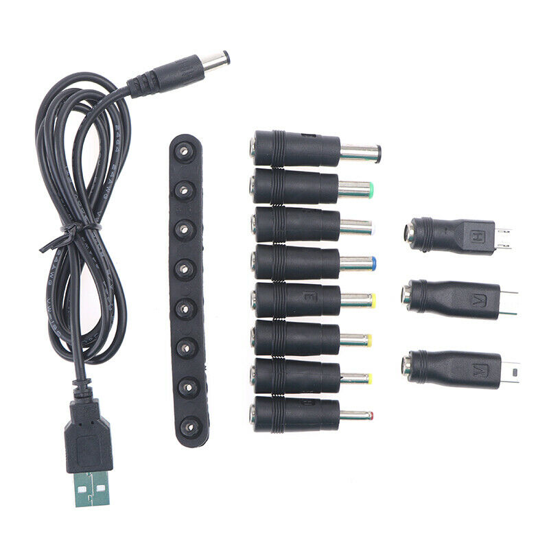11Pcs DC Power Adapter Conversion Head(3.5-6.4mm/USB/Type-C)+5.5*2.1mm USB Ca TH